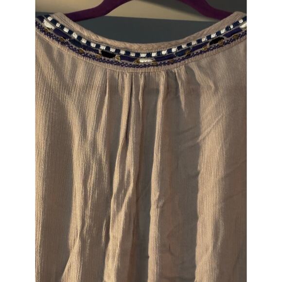 Free People Peasant Blouse Embroidered SP Wrap Look Deep V-neck Boho Hippie - Picture 6 of 10